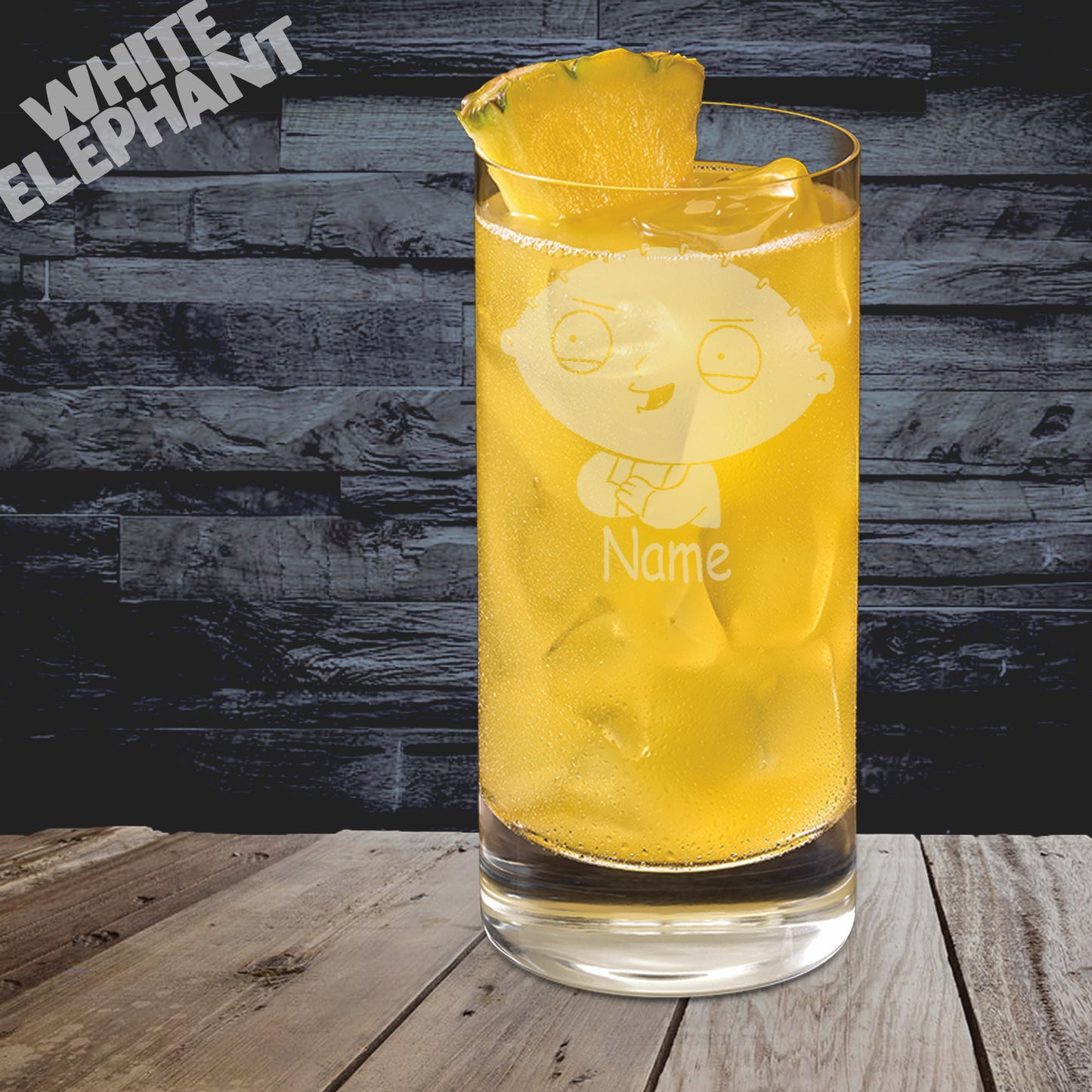 Personalised Family Guy Stewie Griffin Inspired Laser Etched Whiskey / High-Ball / Pint / Tankard Glass