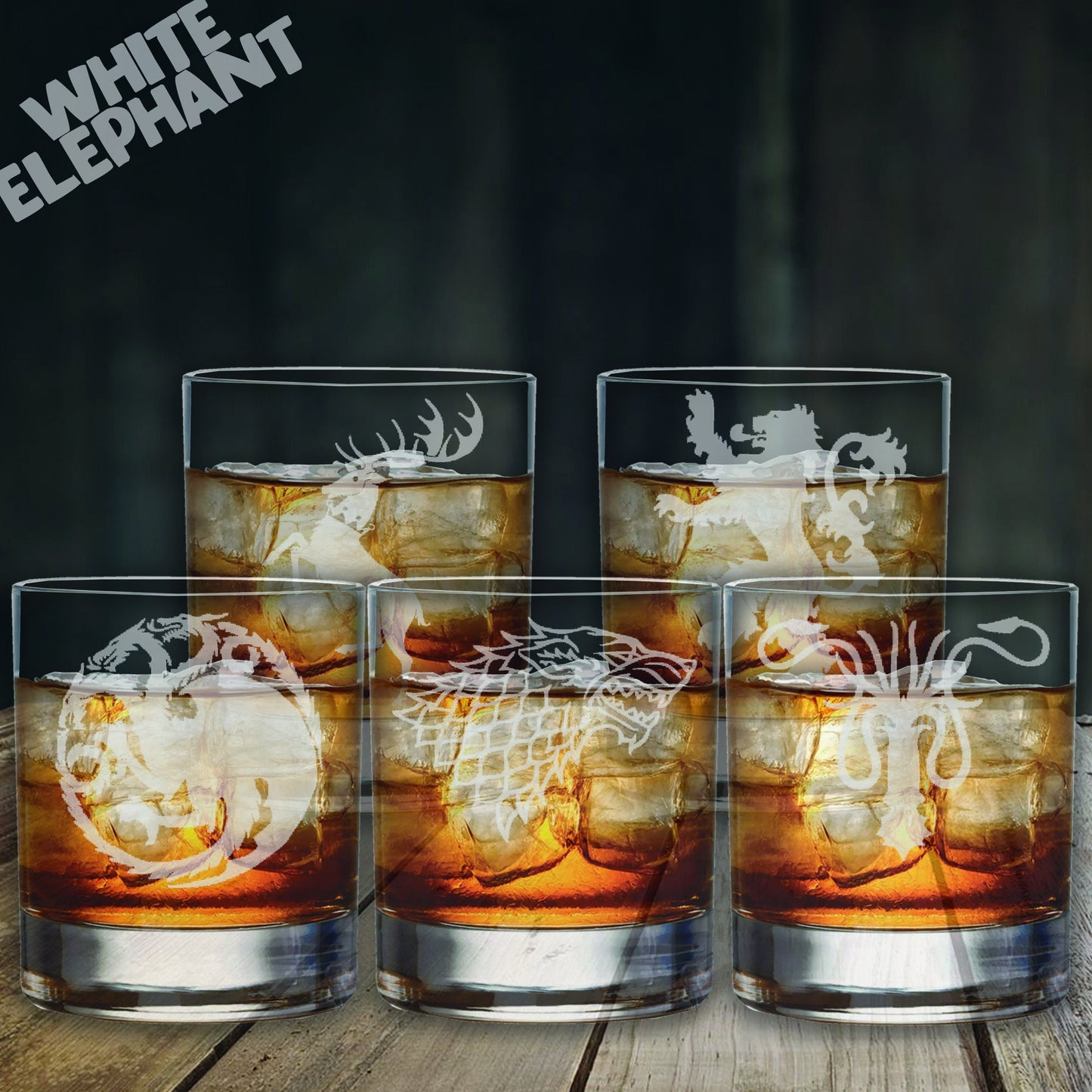 Game of Thrones 5 Glass Set Whiskey Glass Gift