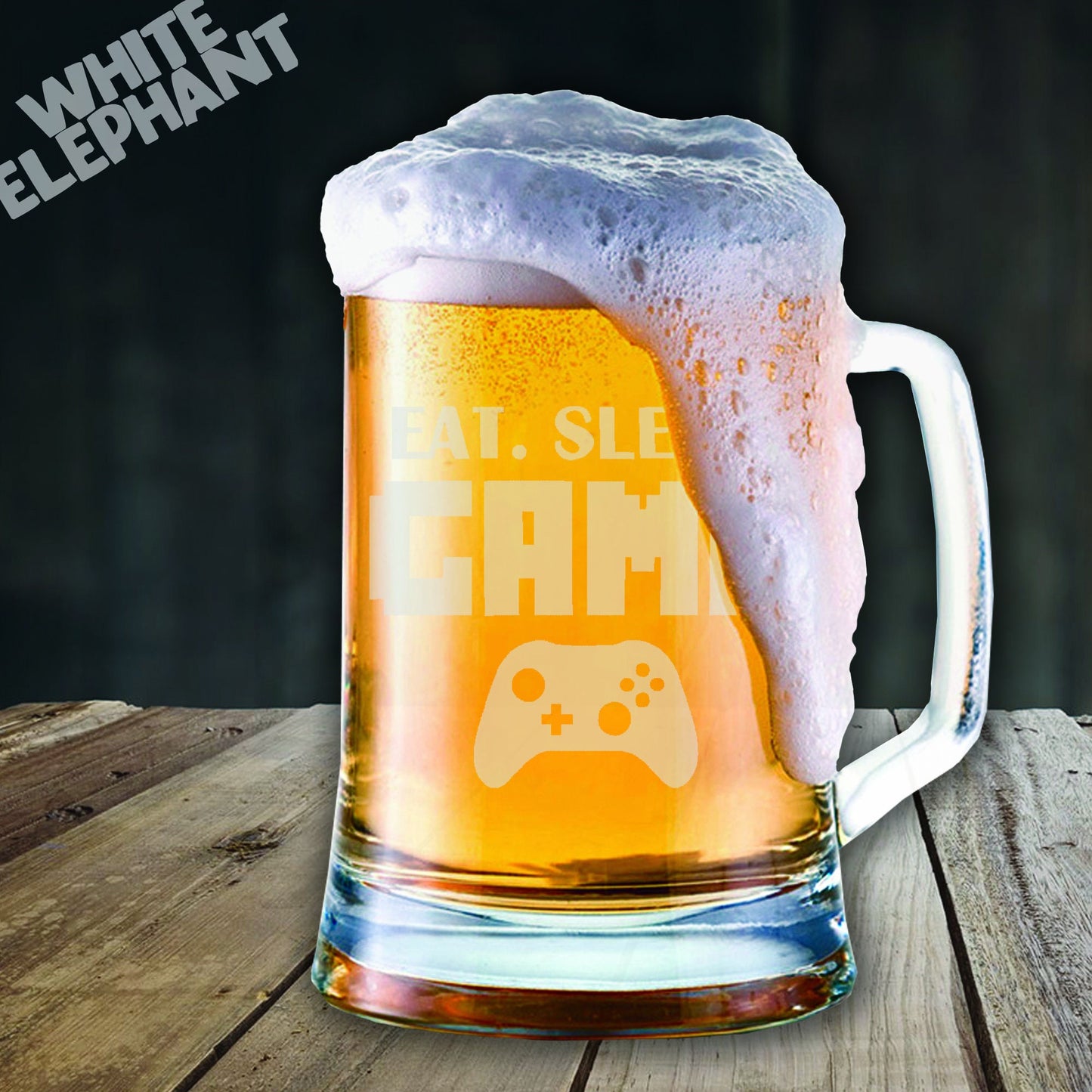 Eat Sleep Game Tankard Glass Gift