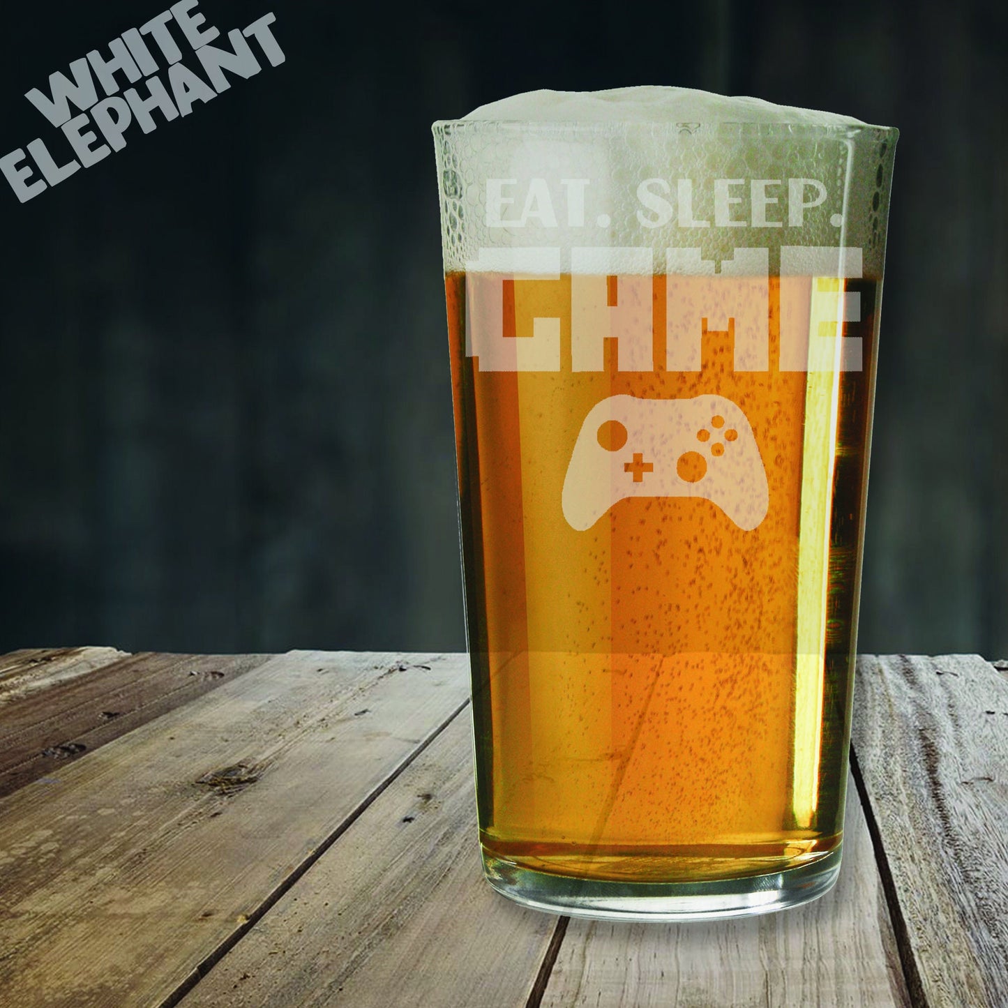 Eat Sleep Game Beer Glass Gift