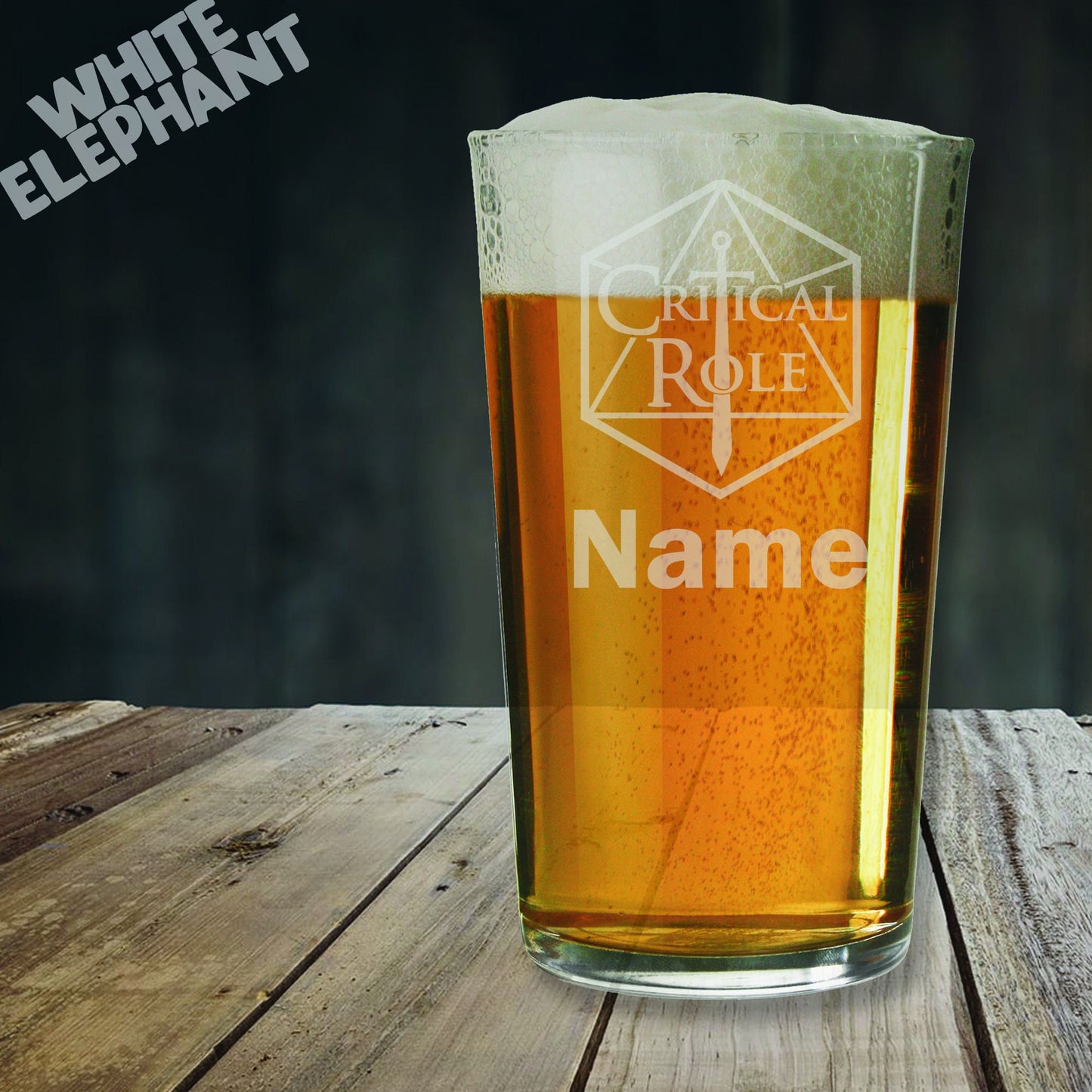 Personalised Critical Role Inspired Laser Etched Whiskey / High-Ball / Pint / Tankard Glass