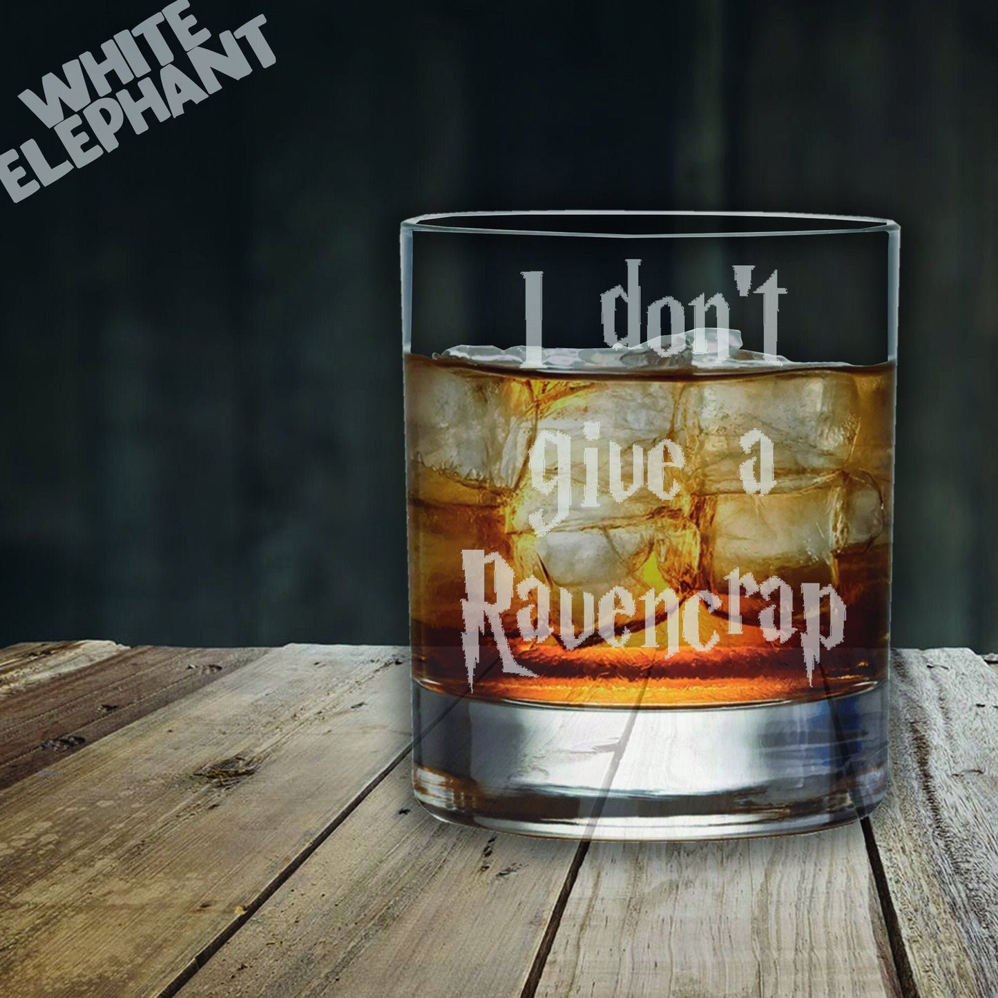 I don't Give a RavenCr*p Harry Potter Inspired Laser Etched Whiskey / High-Ball / Pint / Tankard Glass