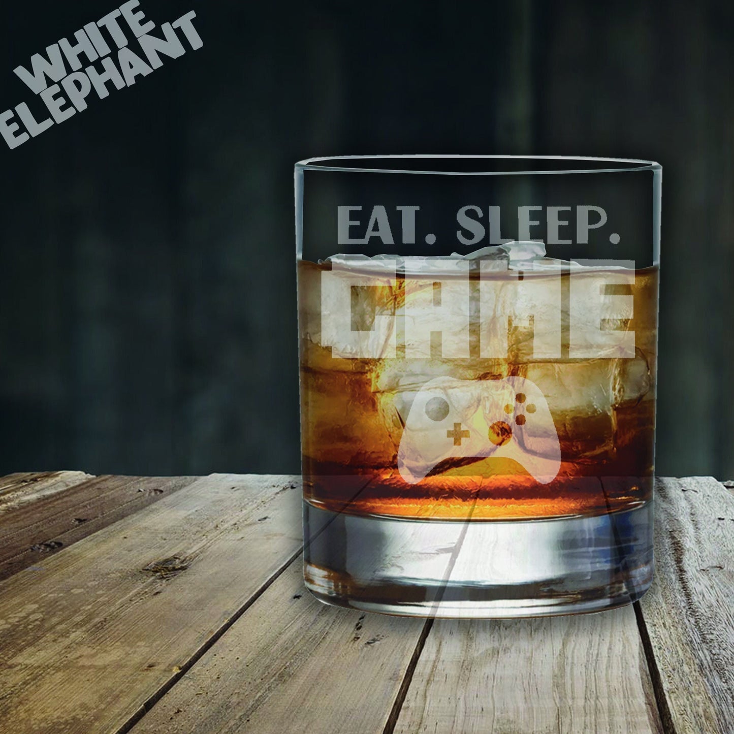 Eat Sleep Game Whiskey Glass Gift