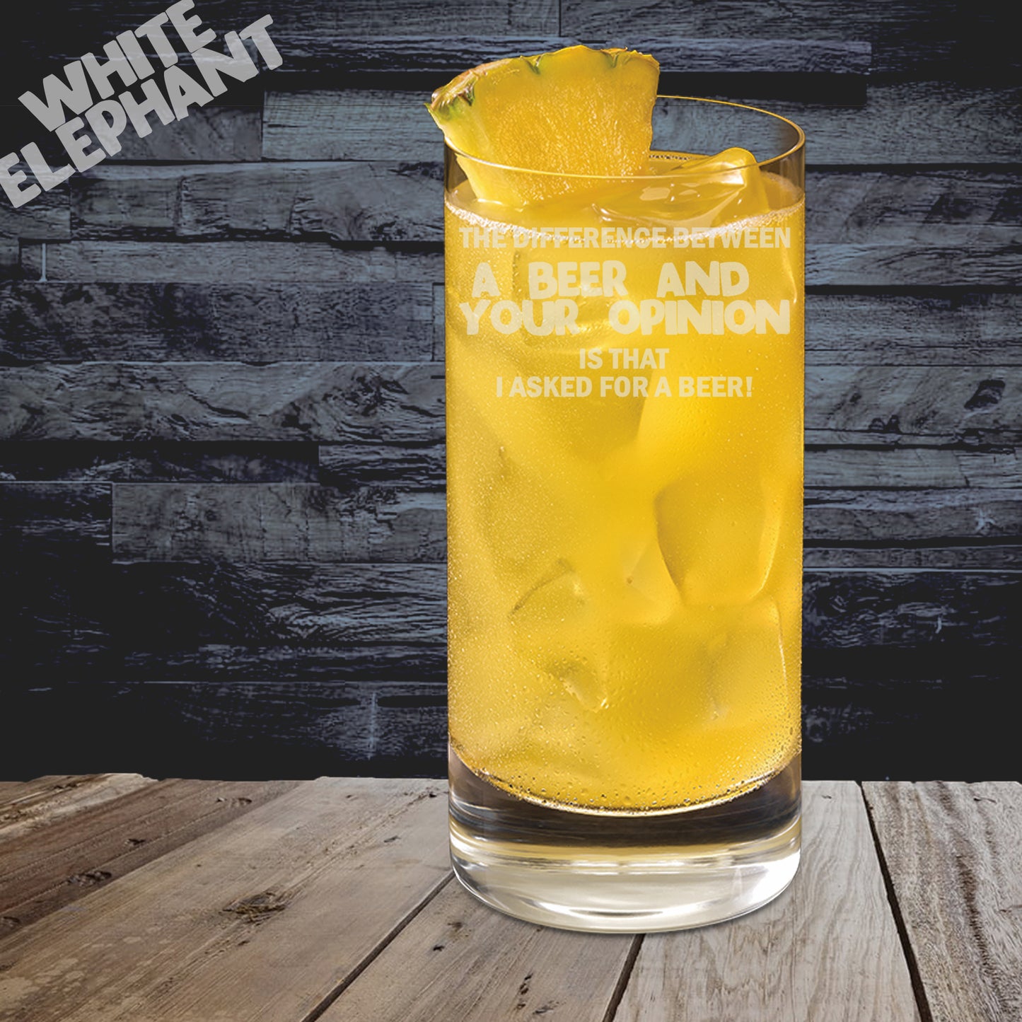 Beer Opinion Laser Etched Whiskey / High-Ball / Pint / Tankard Glass