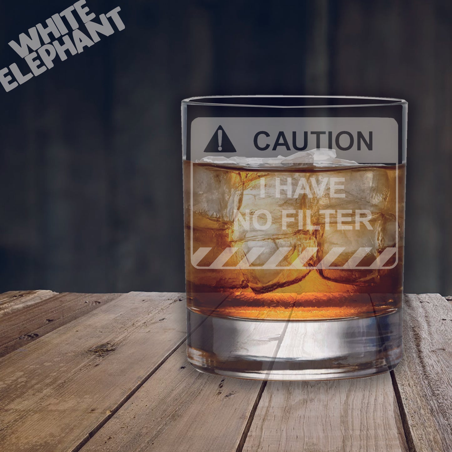 Caution I Have No Filter Laser Etched Whiskey / High-Ball / Pint / Tankard Glass