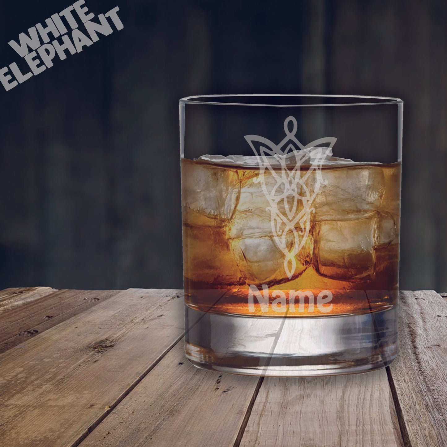 Lord of the Rings Evenstar Laser Etched Whiskey / High-Ball / Pint / Tankard Glass