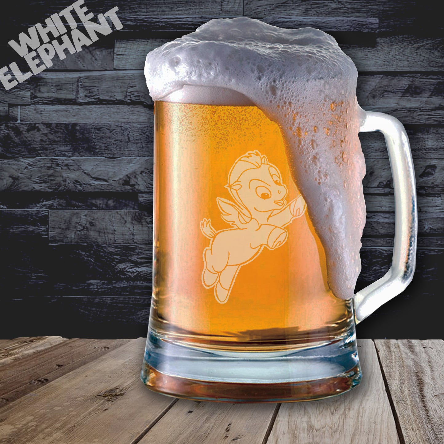Hercules Pegasus Laser Etched Whiskey / High-Ball / Pint / Tankard Glass
