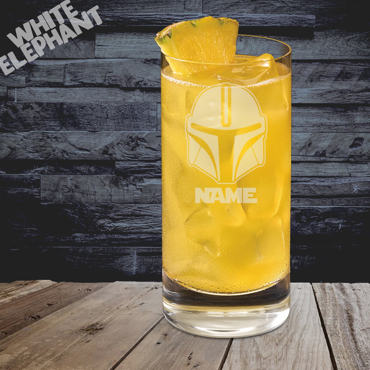 Personalised Star Wars Mandalorian Inspired Laser Etched Whiskey / High-Ball / Pint / Tankard Glass