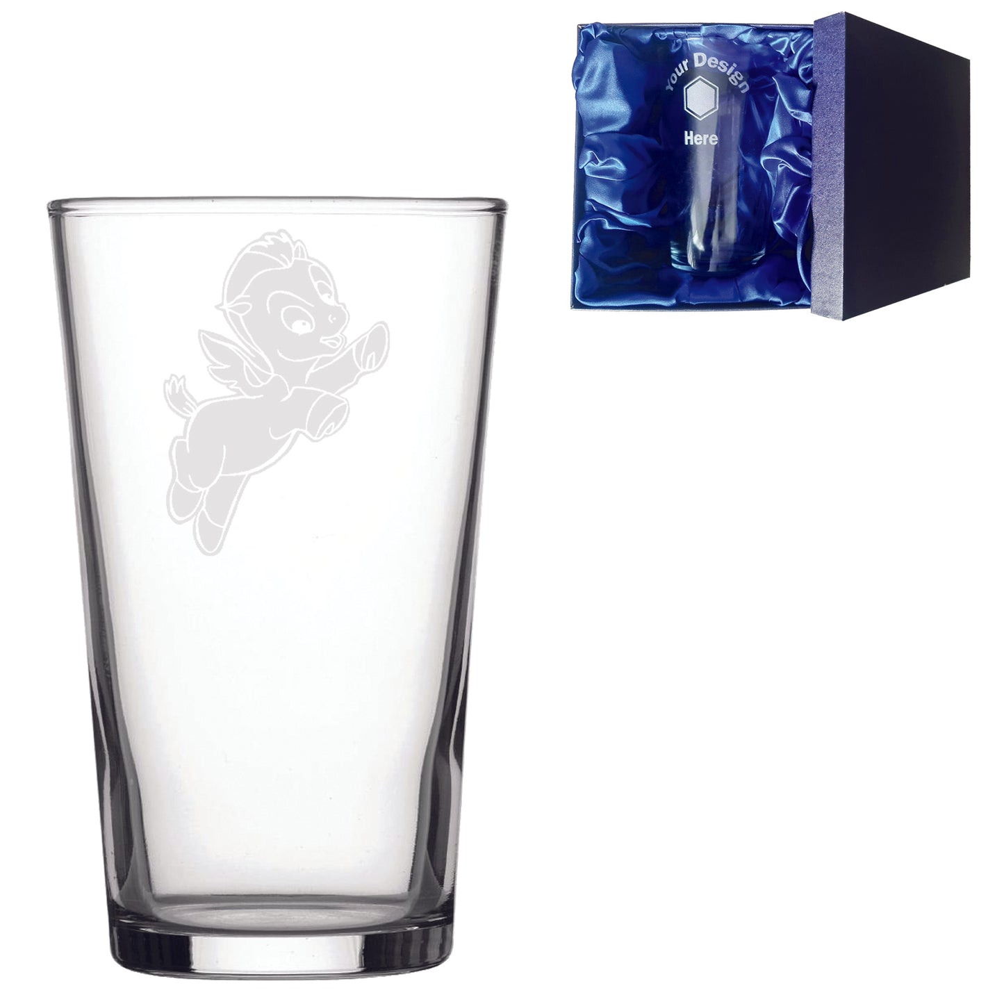 Hercules Pegasus Laser Etched Whiskey / High-Ball / Pint / Tankard Glass