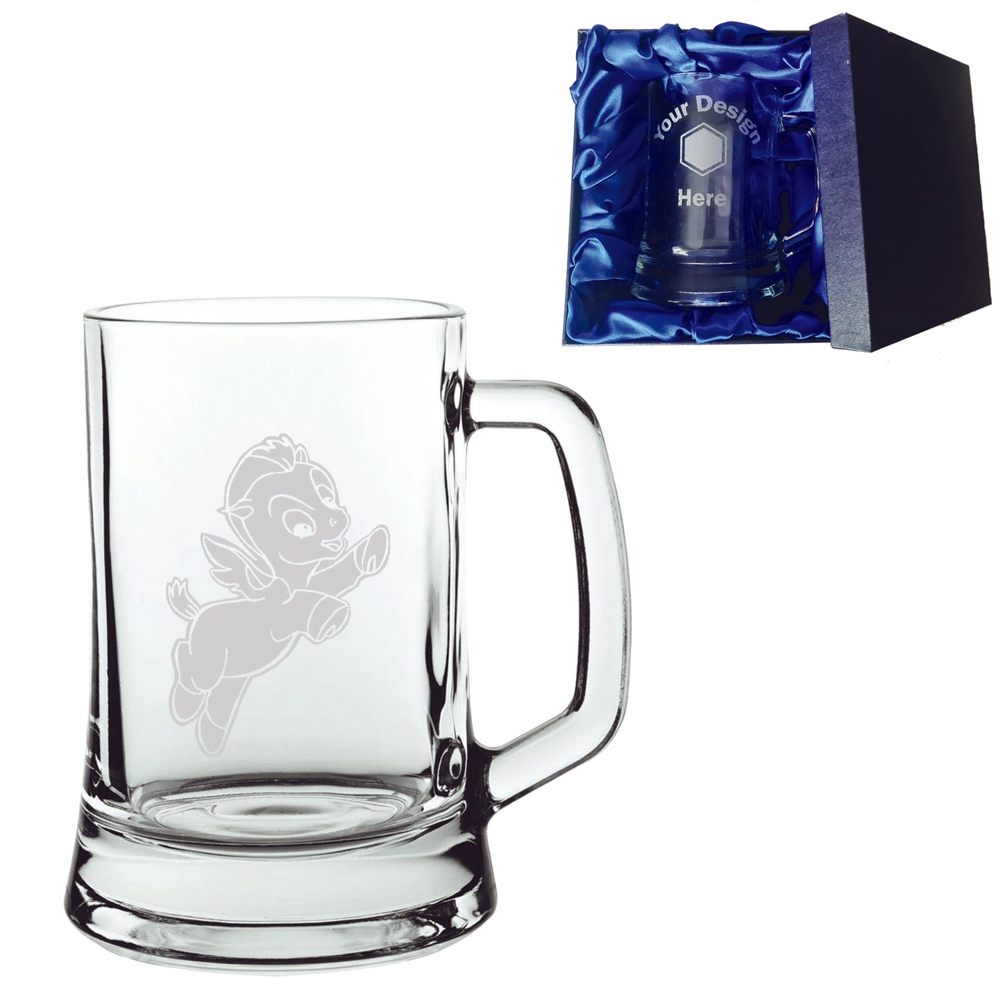 Hercules Pegasus Laser Etched Whiskey / High-Ball / Pint / Tankard Glass
