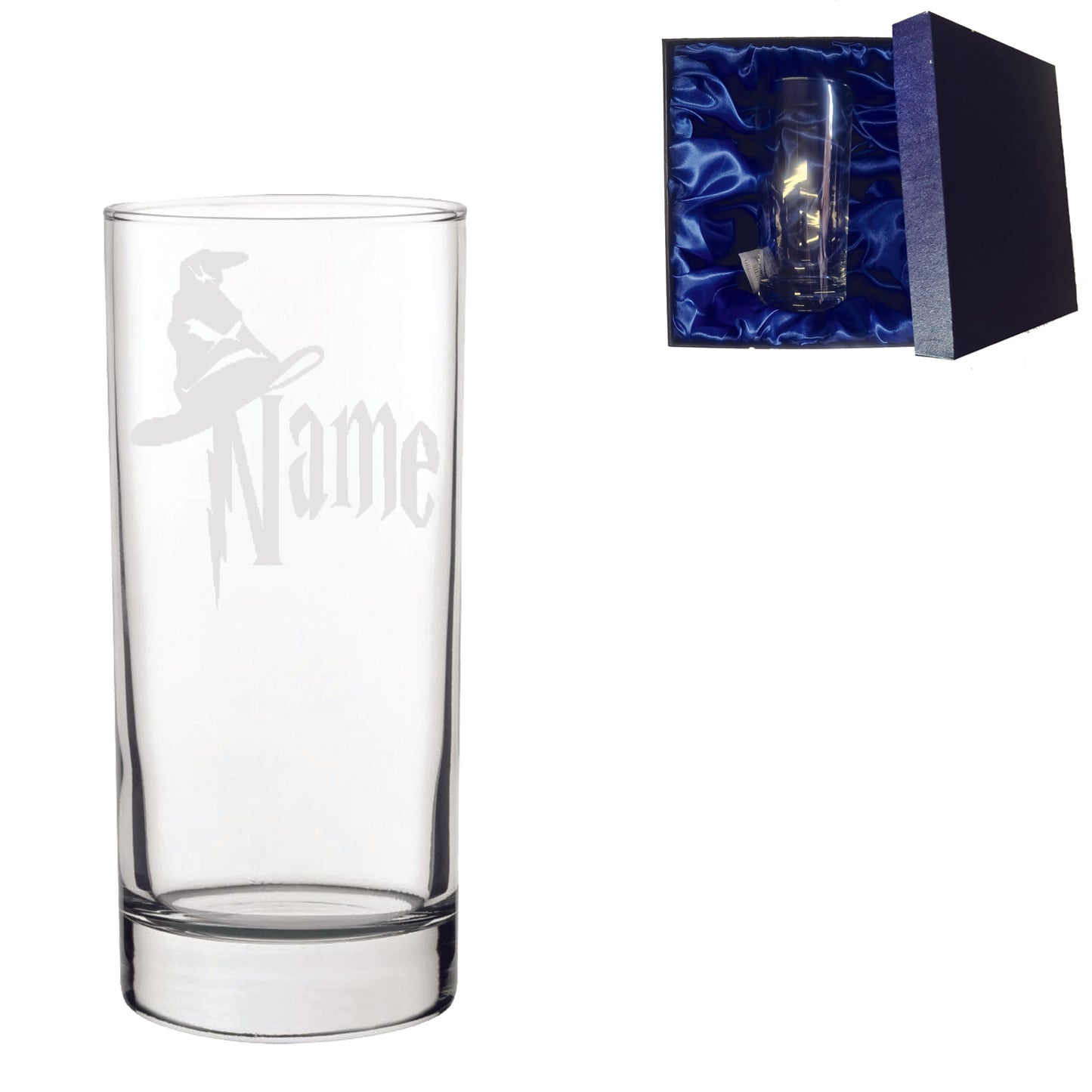 Personalised Harry Potter Sorting Hat Laser Etched Whiskey / High-Ball / Pint / Tankard Glass