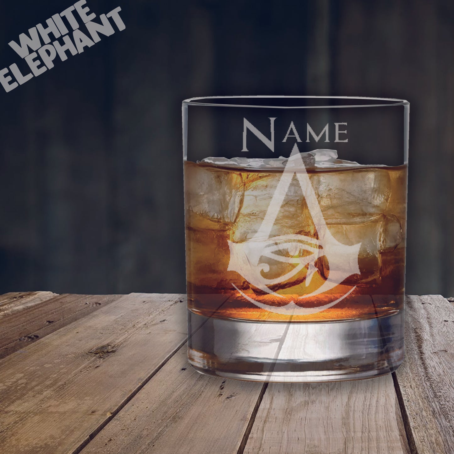 Personalised Assassins Creed Origins Inspired Laser Etched Whiskey / High-Ball / Pint / Tankard Glass