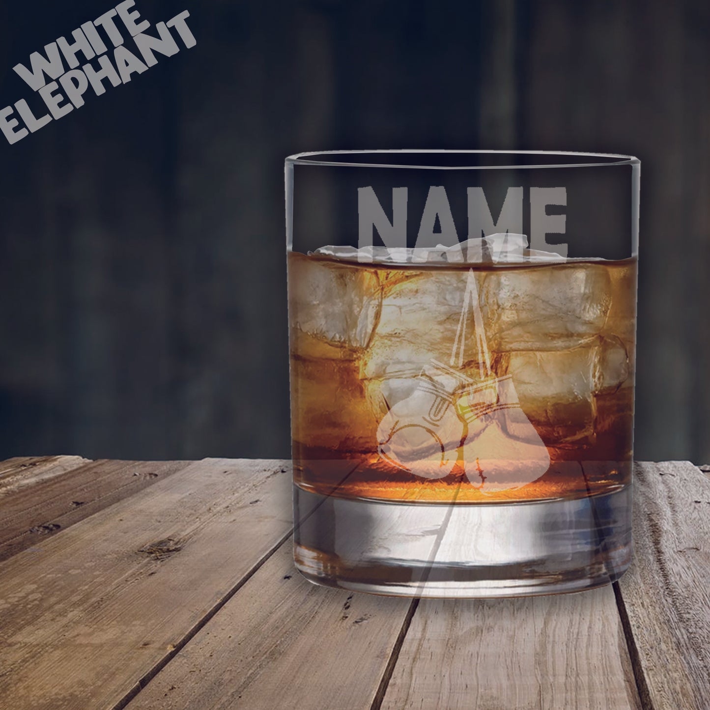 Personalised Boxing Glove Laser Etched Whiskey / High-Ball / Pint / Tankard Glass