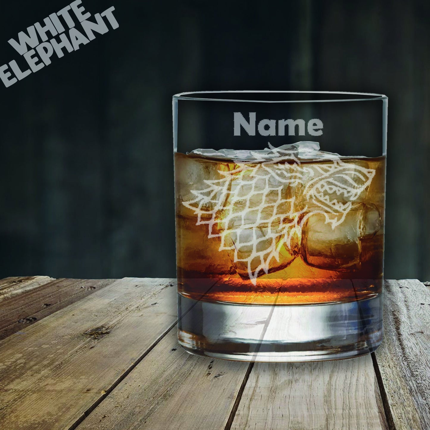 Personalised Stark Game Of Thrones Inspired Laser Etched Whiskey / High-Ball / Pint / Tankard Glass