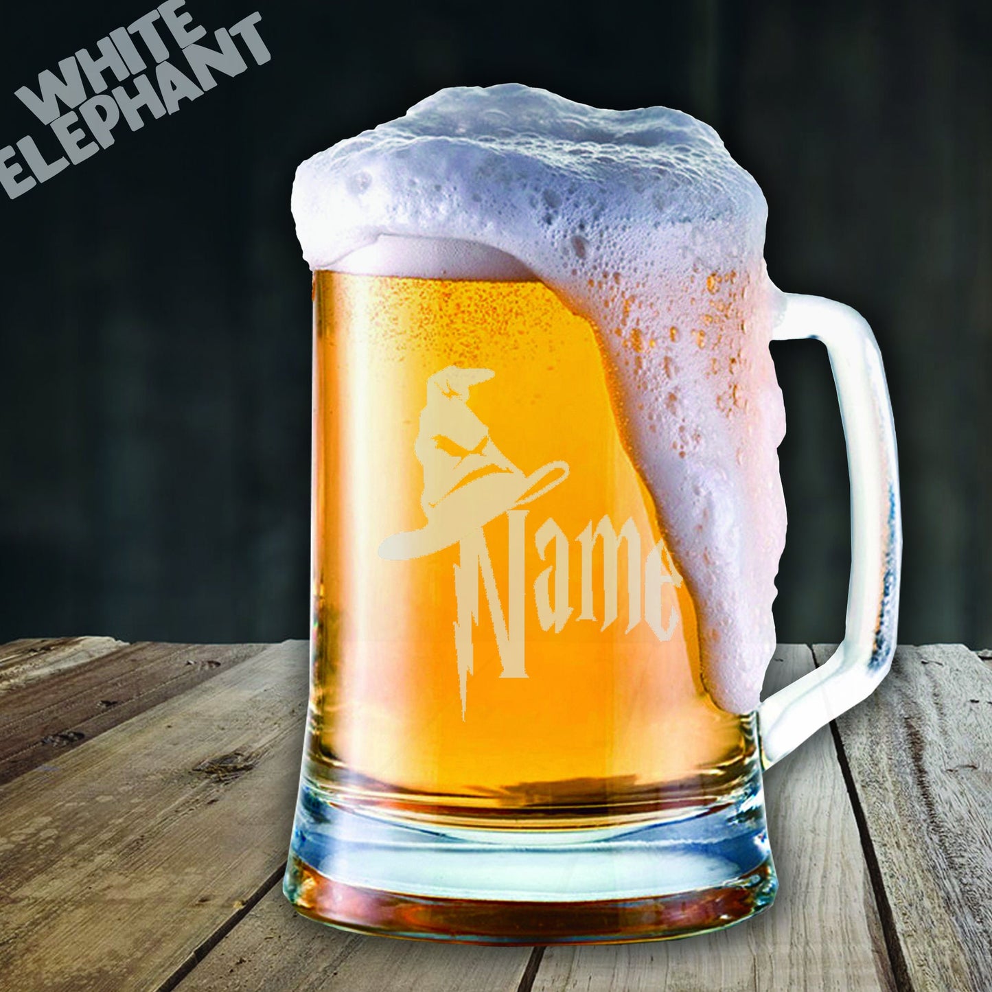 Personalised Harry Potter Sorting Hat Laser Etched Whiskey / High-Ball / Pint / Tankard Glass