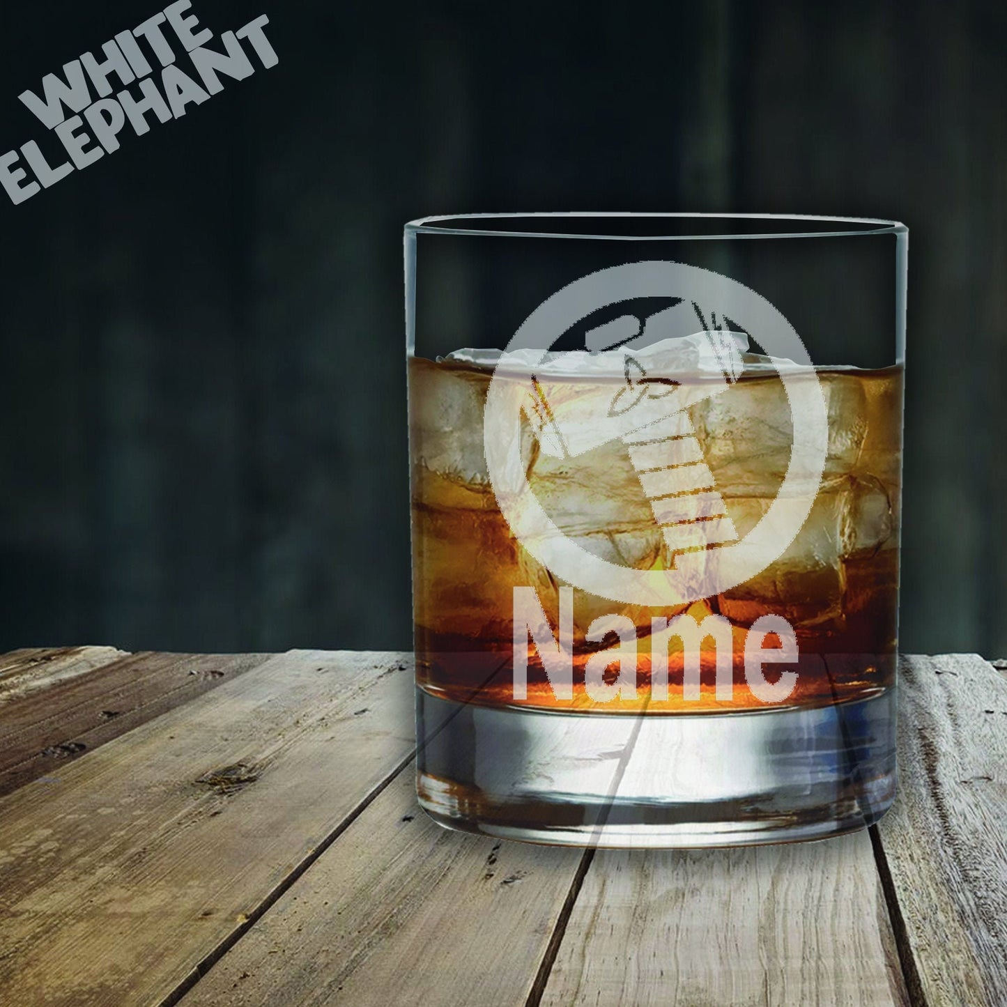 Personalised Thor's Hammer Laser Etched Whiskey / High-Ball / Pint / Tankard Glass