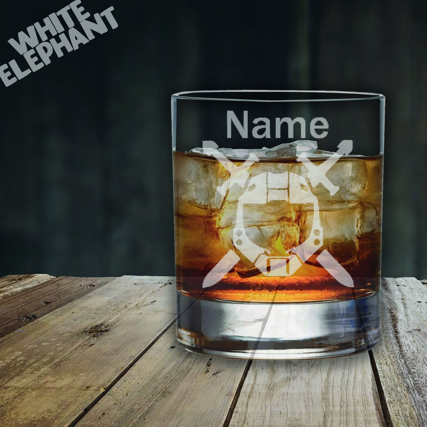 Personalised Halo Sword Inspired Laser Etched Whiskey / High-Ball / Pint / Tankard Glass