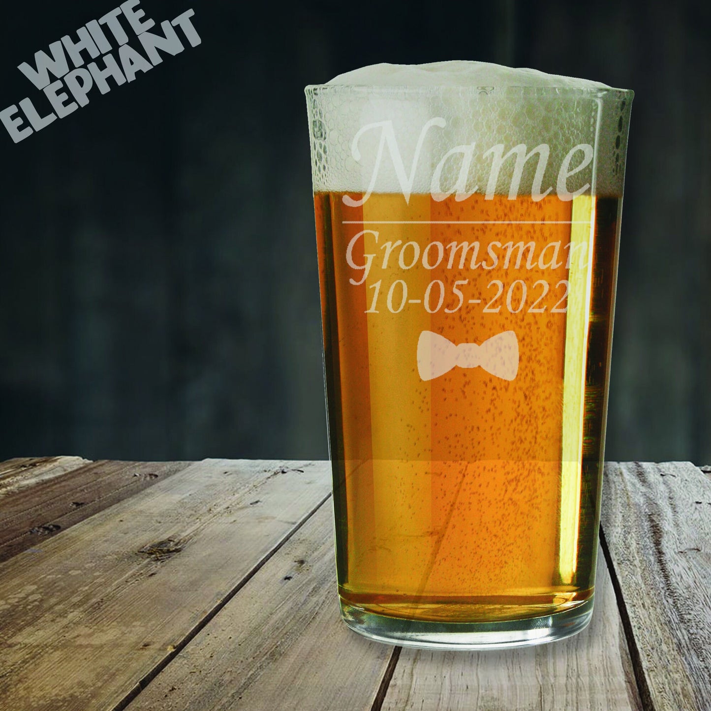 Personalised Groomsman Wedding Glass - Laser Etched Whiskey, Highball, Pint or Tankard