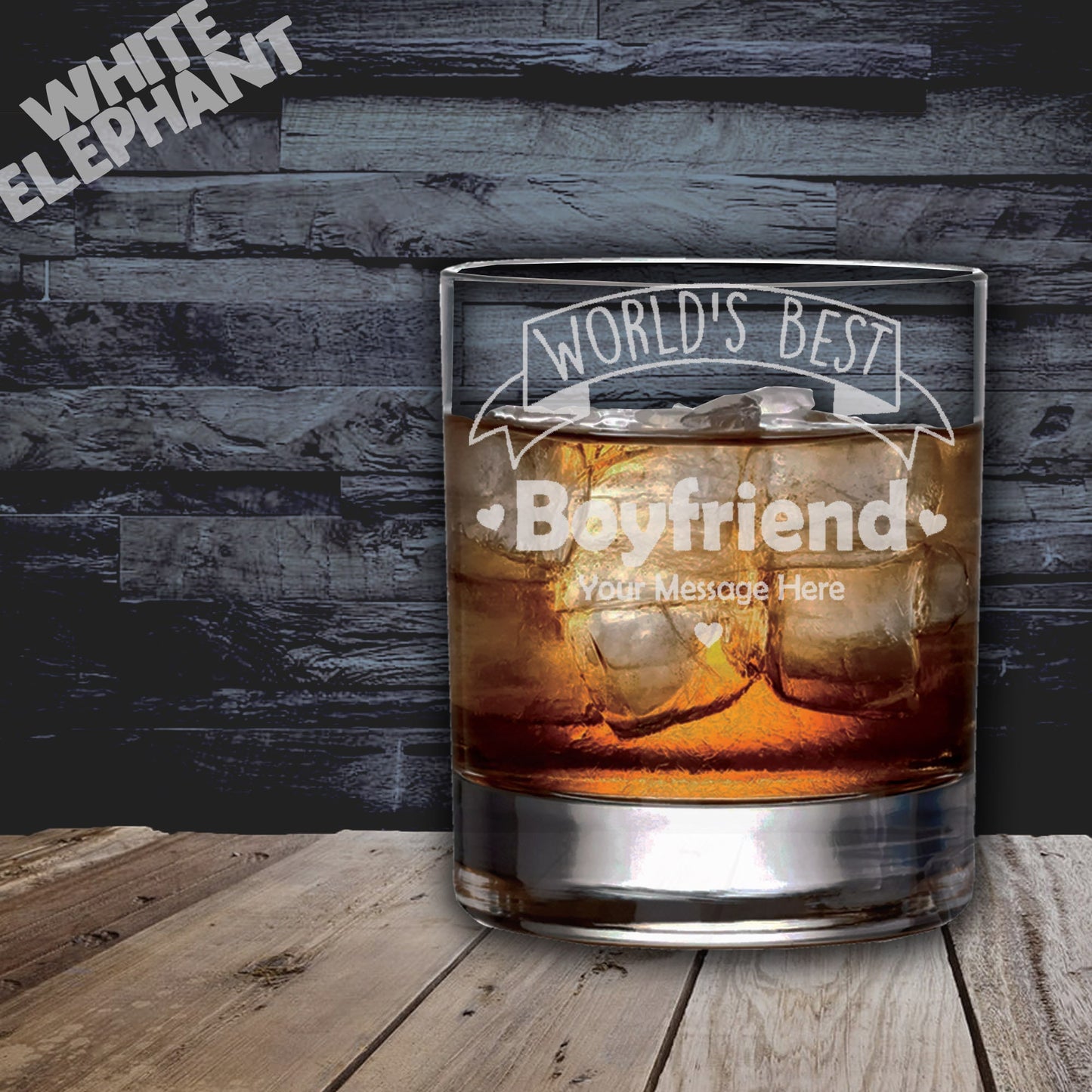 World's Best Boyfriend Laser Etched Whiskey / High-Ball / Pint / Tankard Glass