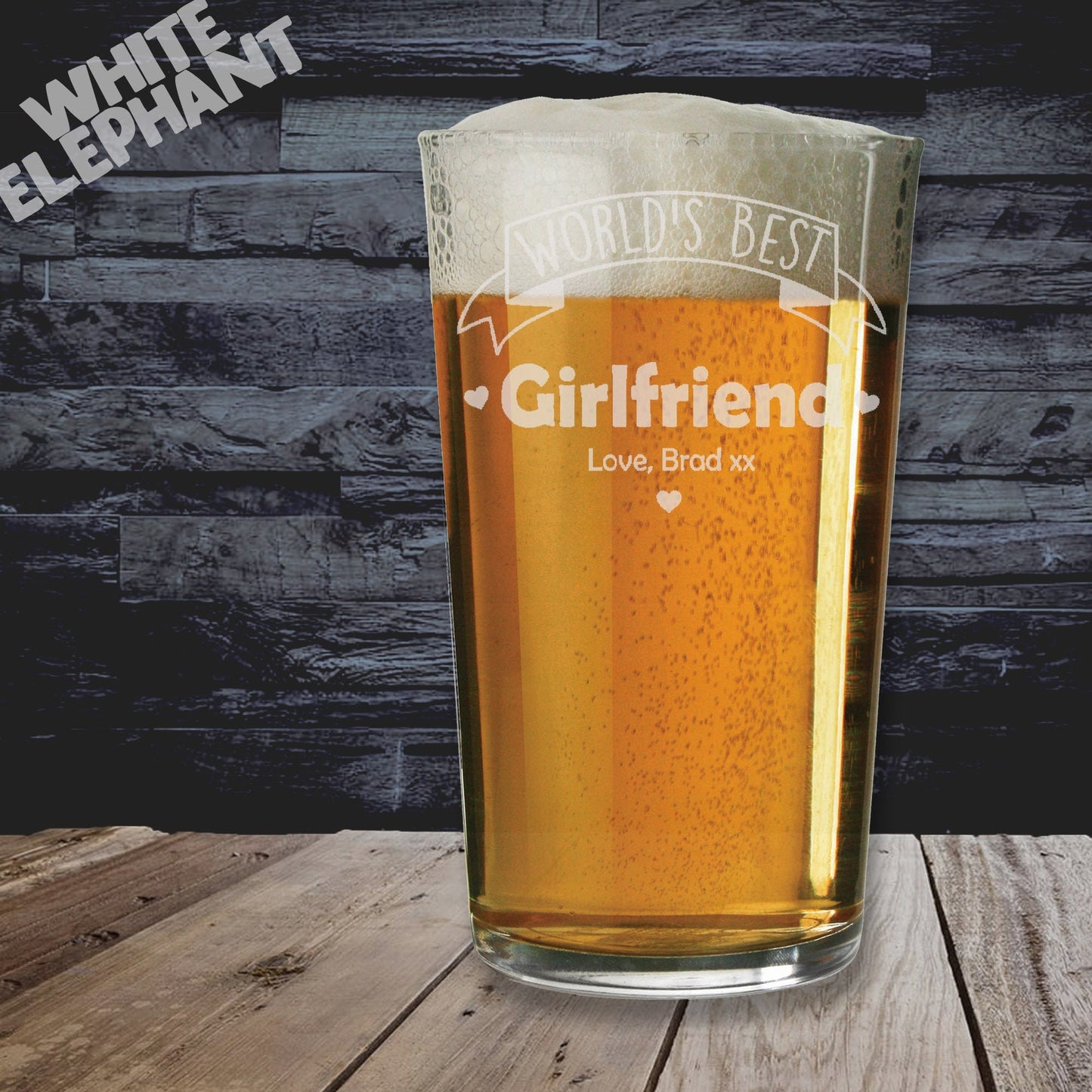 World's Best Girlfriend Laser Etched Whiskey / High-Ball / Pint / Tankard Glass