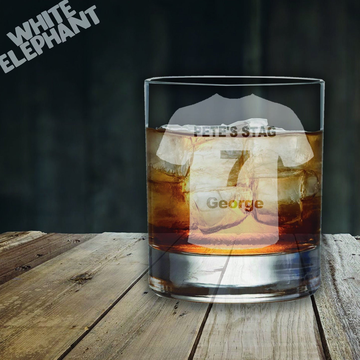 Personalised Stag Sports Top Laser Etched Whiskey / High-Ball / Pint / Tankard Glass