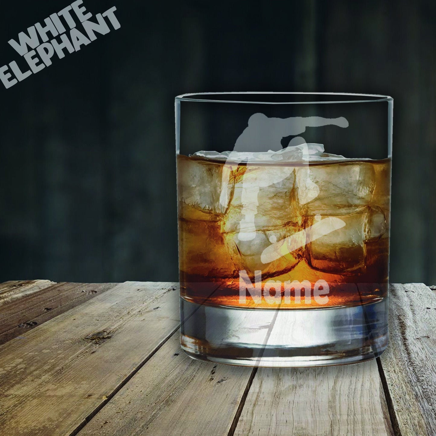 Personalised Skateboarder Laser Etched Whiskey / High-Ball / Pint / Tankard Glass