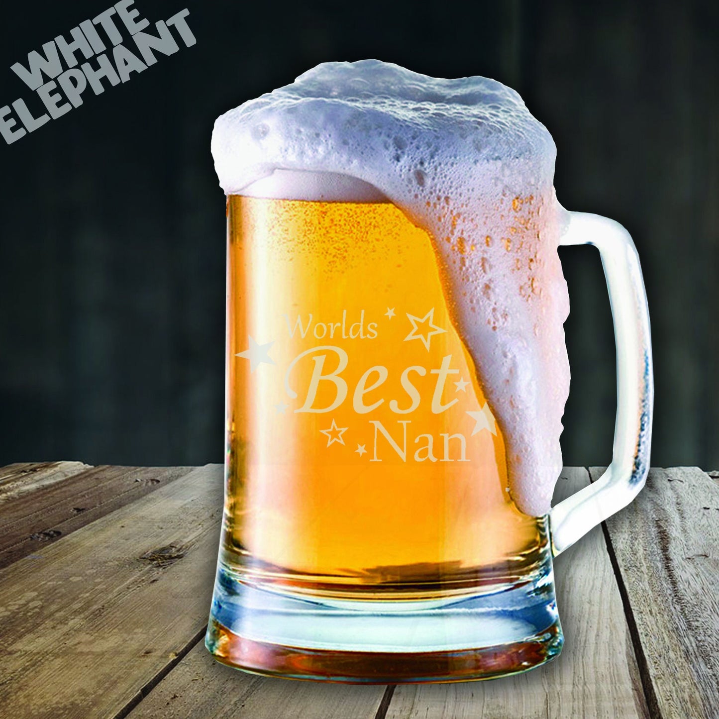 Worlds Best Nan Laser Etched Whiskey / High-Ball / Pint / Tankard Glass