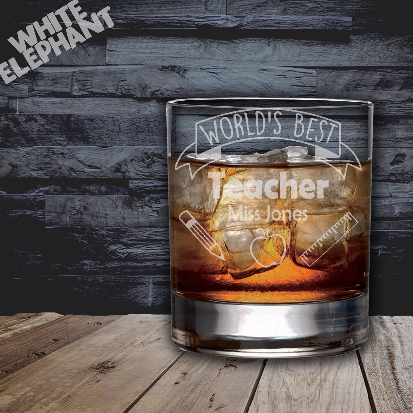World's Best Teacher Laser Etched Whiskey / High-Ball / Pint / Tankard Glass