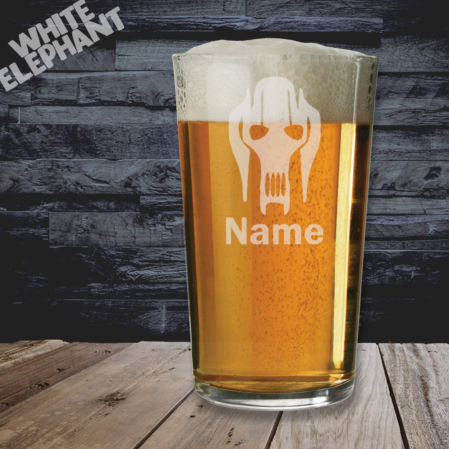 Personalised Star Wars General Grievous Inspired Laser Etched Whiskey / High-Ball / Pint / Tankard Glass