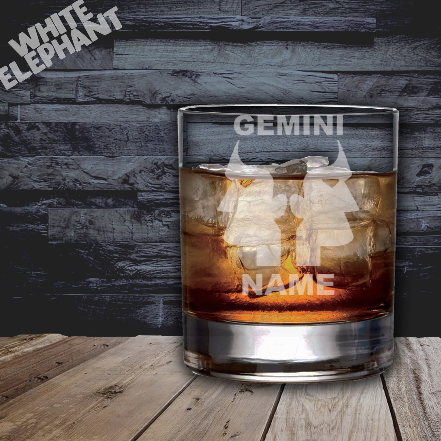 Personalised Zodiac Gemini Laser Etched Whiskey / High-Ball / Pint / Tankard Glass