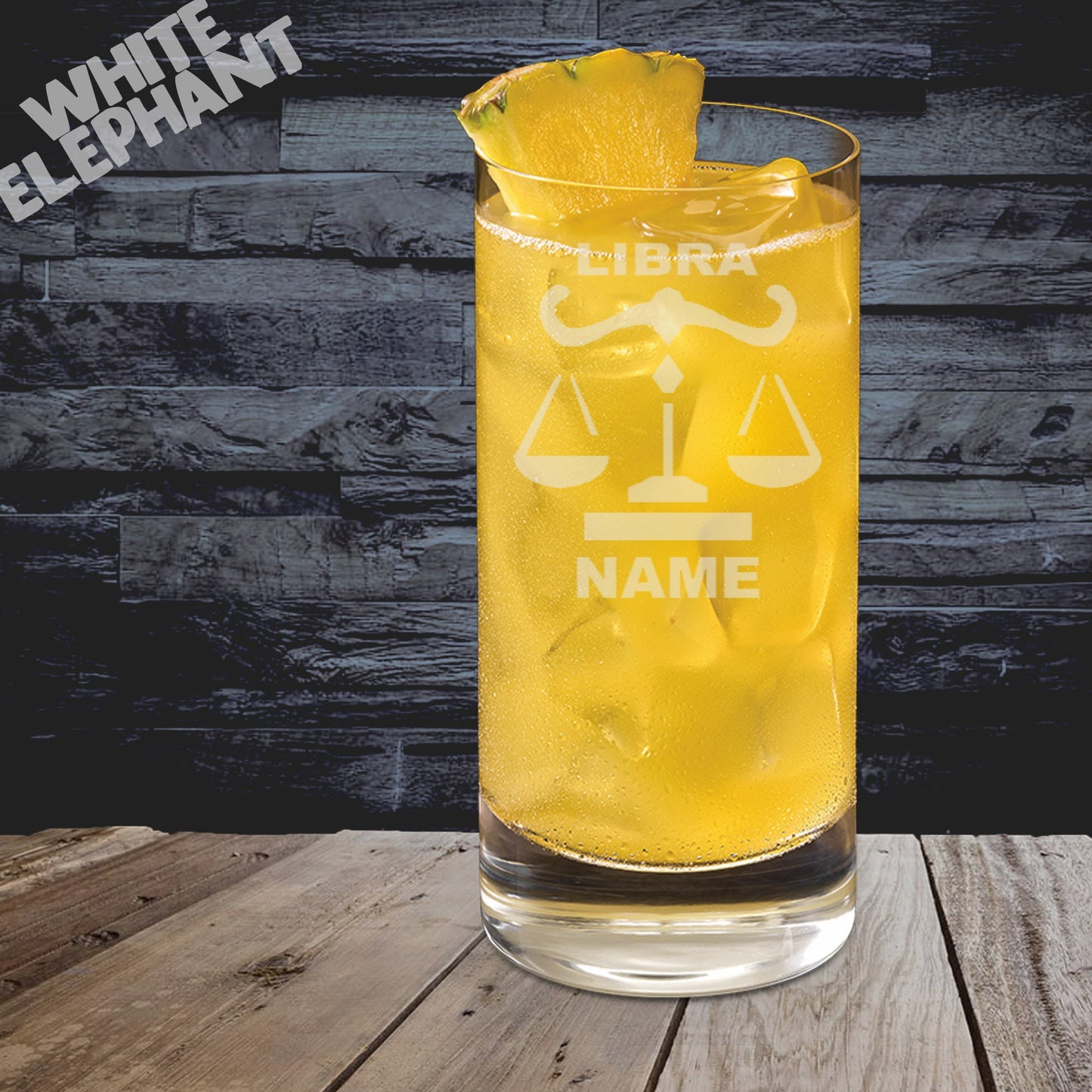 Personalised Zodiac Libra Laser Etched Whiskey / High-Ball / Pint / Tankard Glass