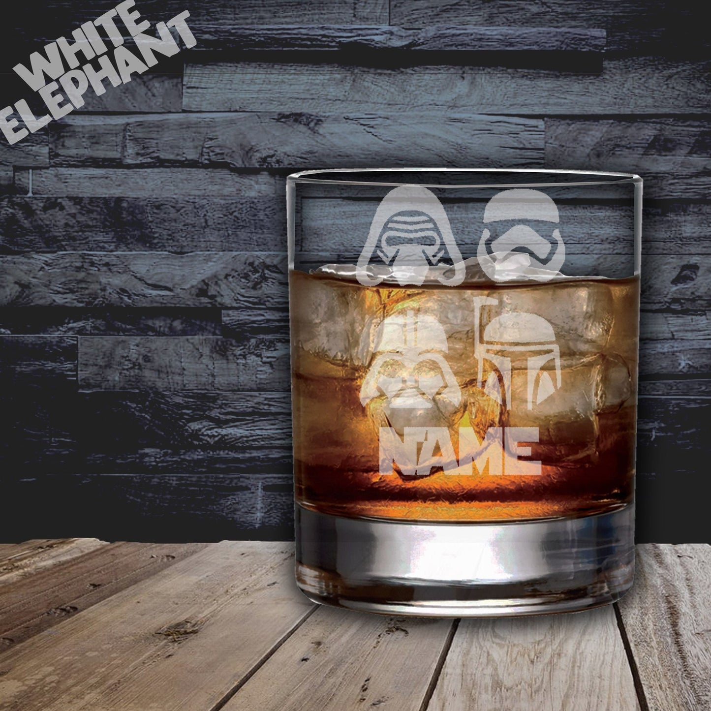 Personalised Star Wars Masks Inspired Laser Etched Whiskey / High-Ball / Pint / Tankard Glass