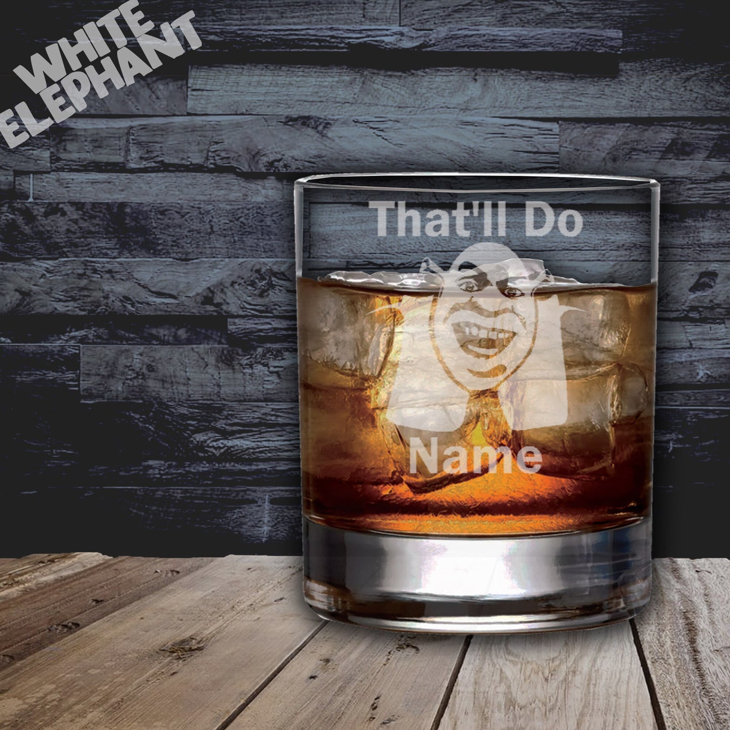 Personalised Shrek Inspired Laser Etched Whiskey / High-Ball / Pint / Tankard Glass