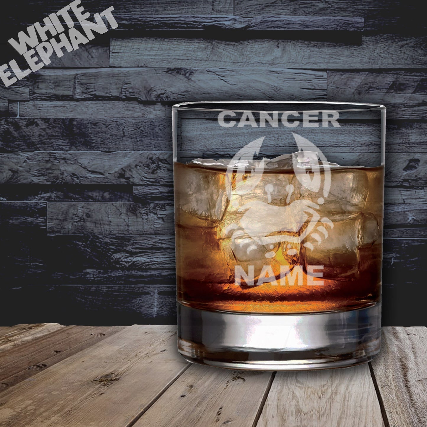 Personalised Zodiac Cancer Laser Etched Whiskey / High-Ball / Pint / Tankard Glass