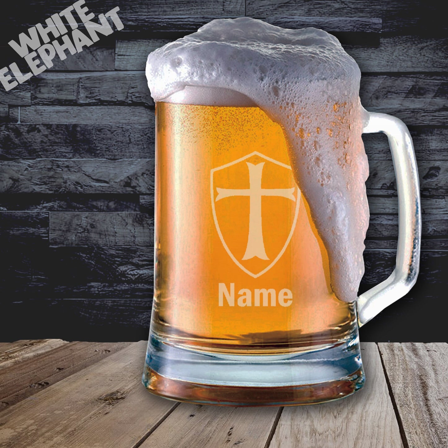 Templar Laser Etched Whiskey / High-Ball / Pint / Tankard Glass