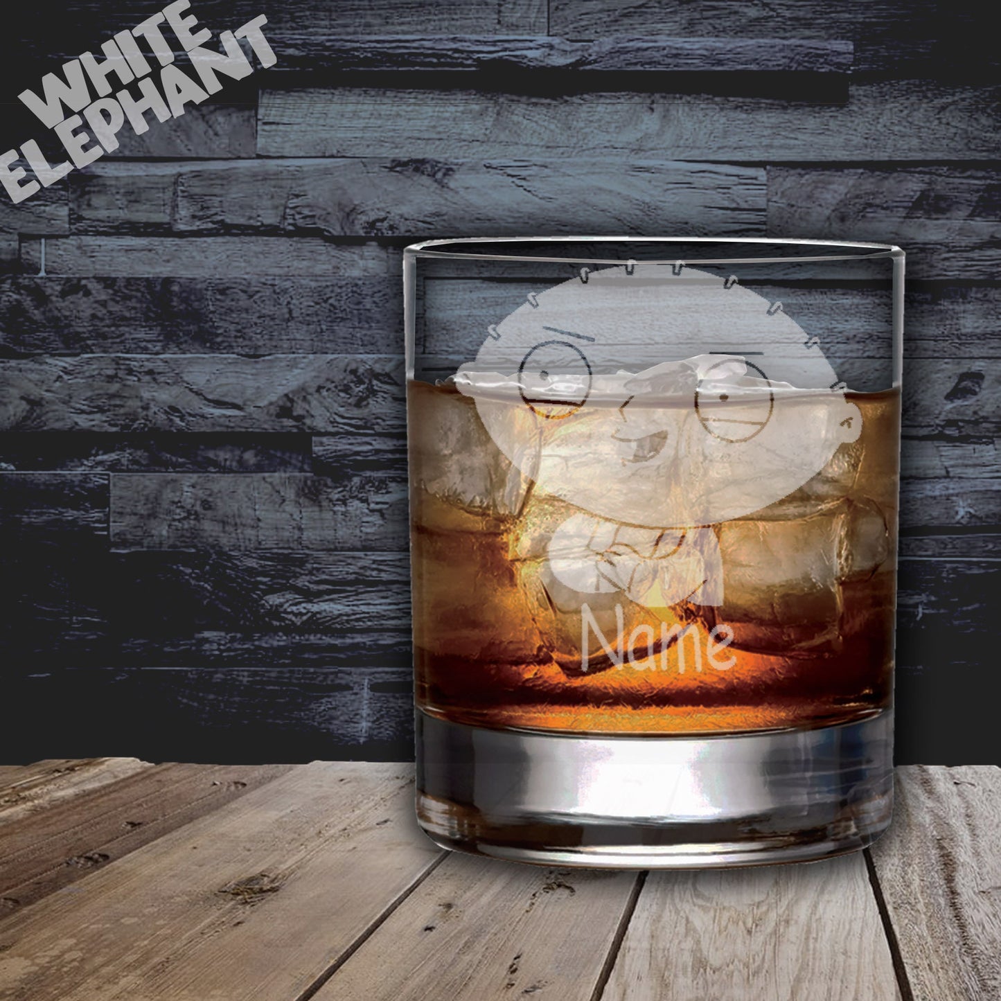 Personalised Family Guy Stewie Griffin Inspired Laser Etched Whiskey / High-Ball / Pint / Tankard Glass