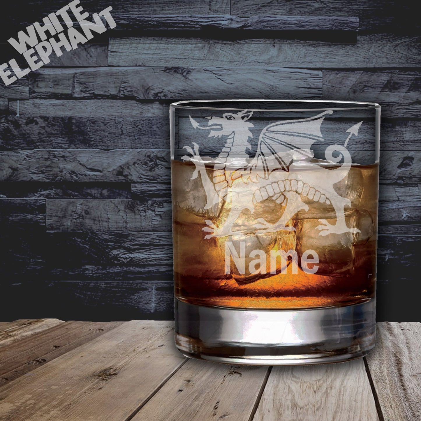 Personalised Welsh Dragon Laser Etched Whiskey / High-Ball / Pint / Tankard Glass