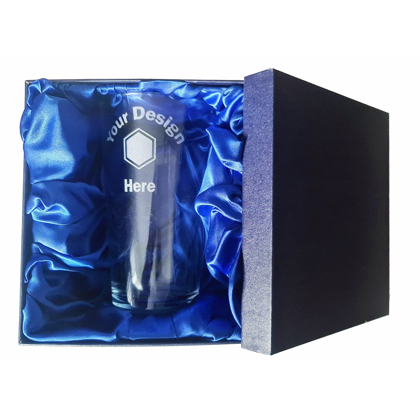 Whiskey / High-Ball / Tankard Blue Silk Gift Presentation Box