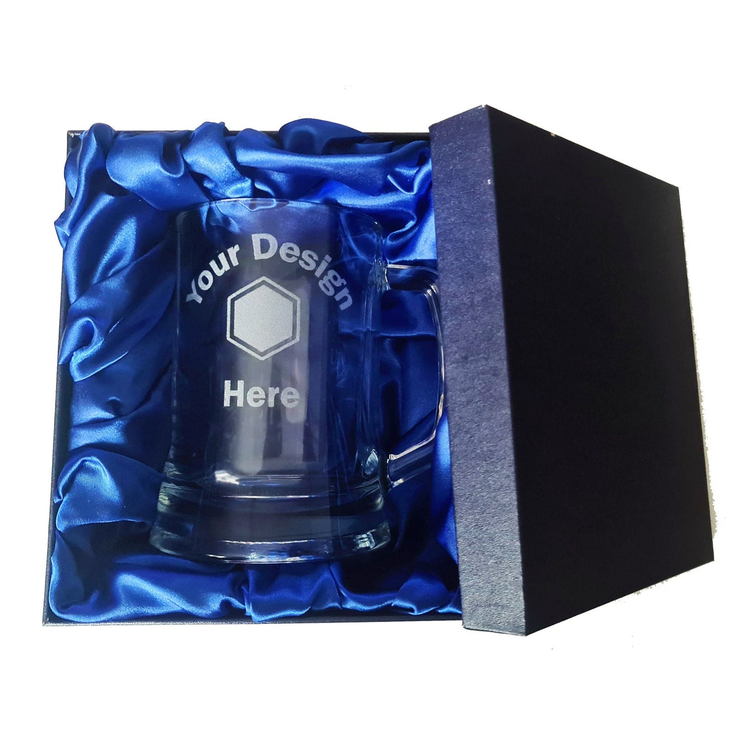 Whiskey / High-Ball / Tankard Blue Silk Gift Presentation Box