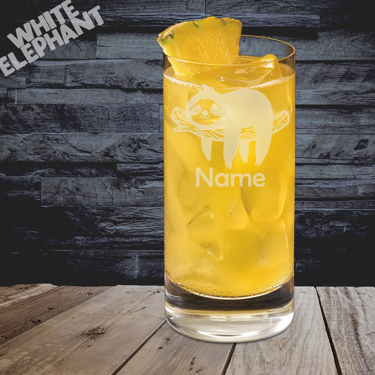 Personalised Sloth Laser Etched Whiskey / High-Ball / Pint / Tankard Glass