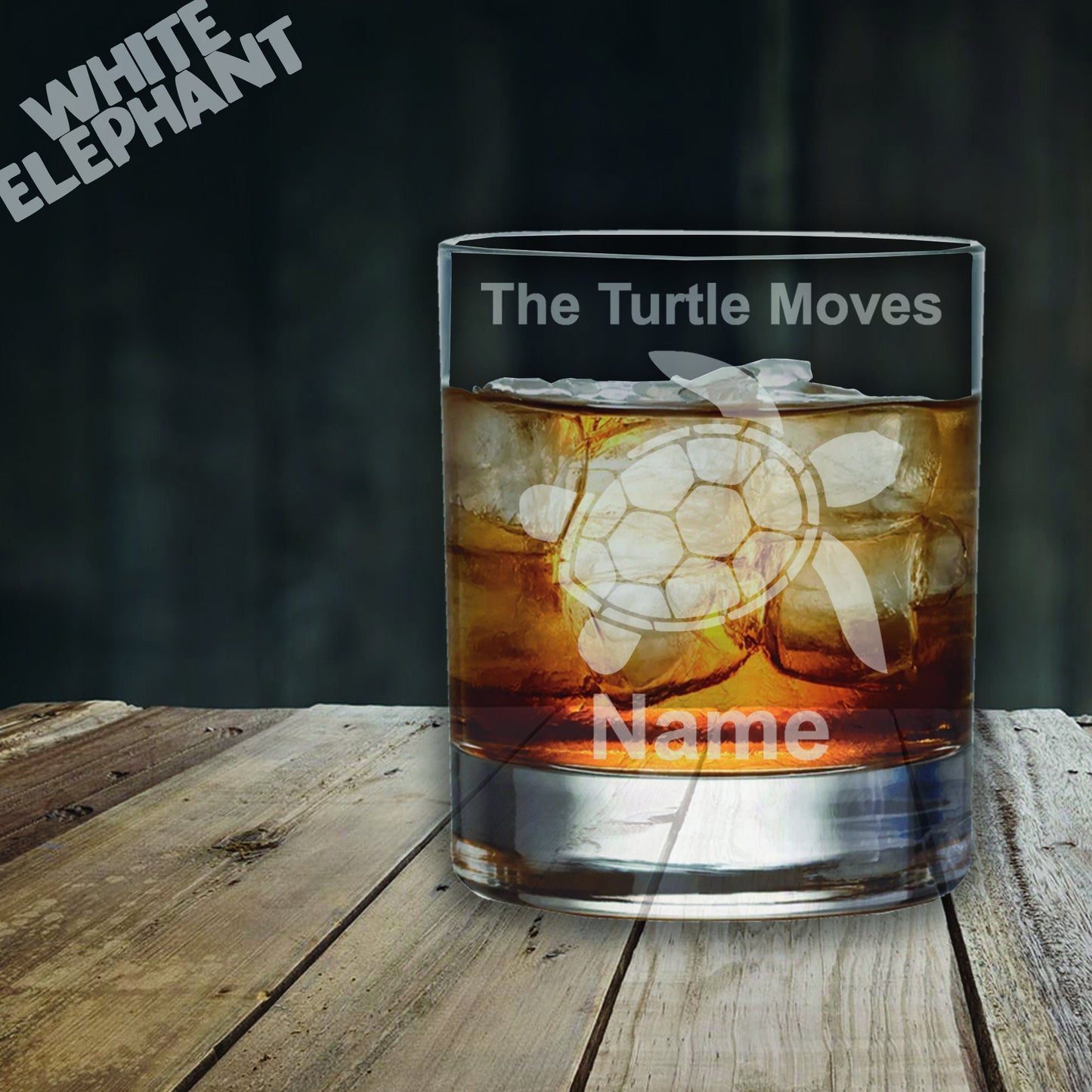 Personalised Turtle Laser Etched Whiskey / High-Ball / Pint / Tankard Glass