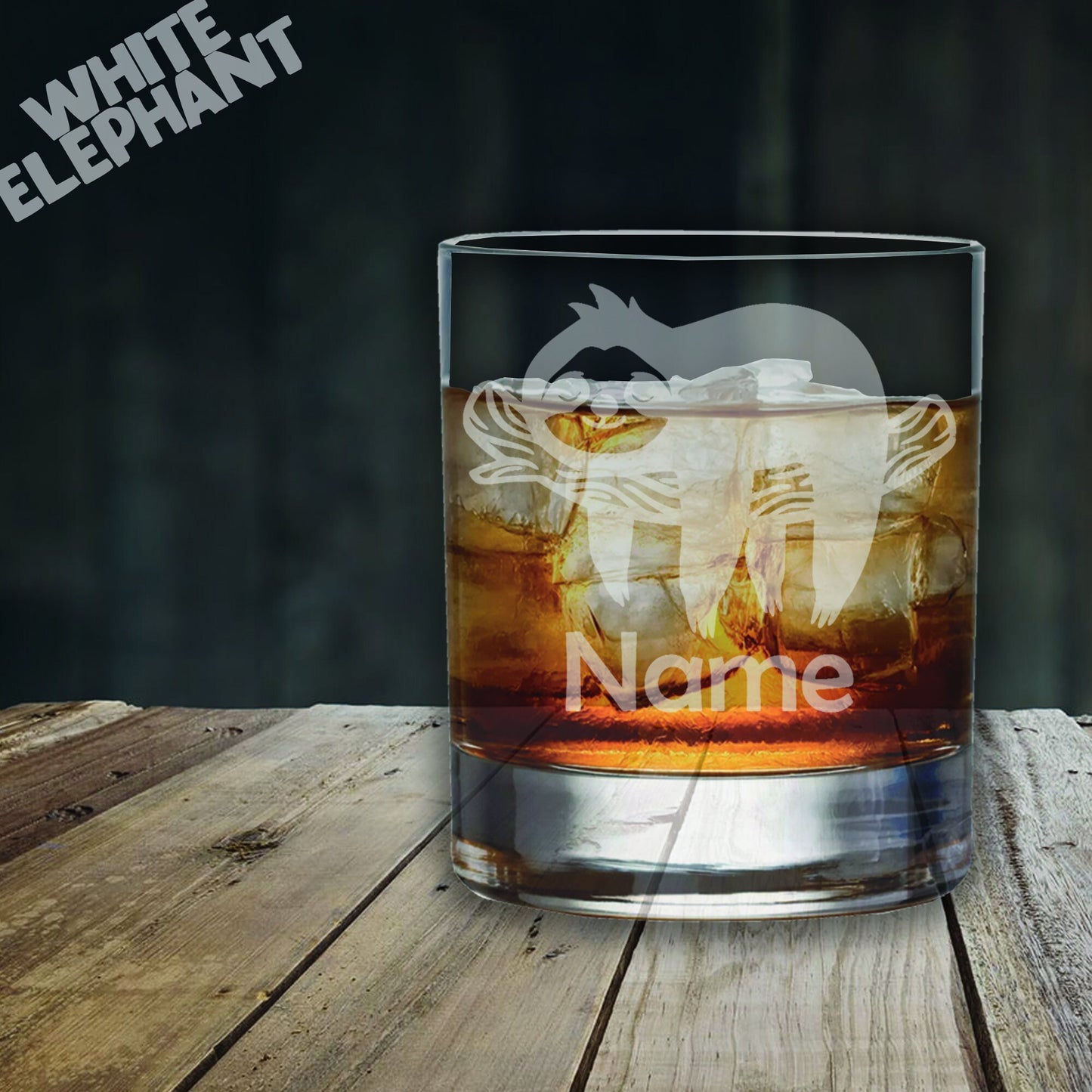 Personalised Sloth Laser Etched Whiskey / High-Ball / Pint / Tankard Glass