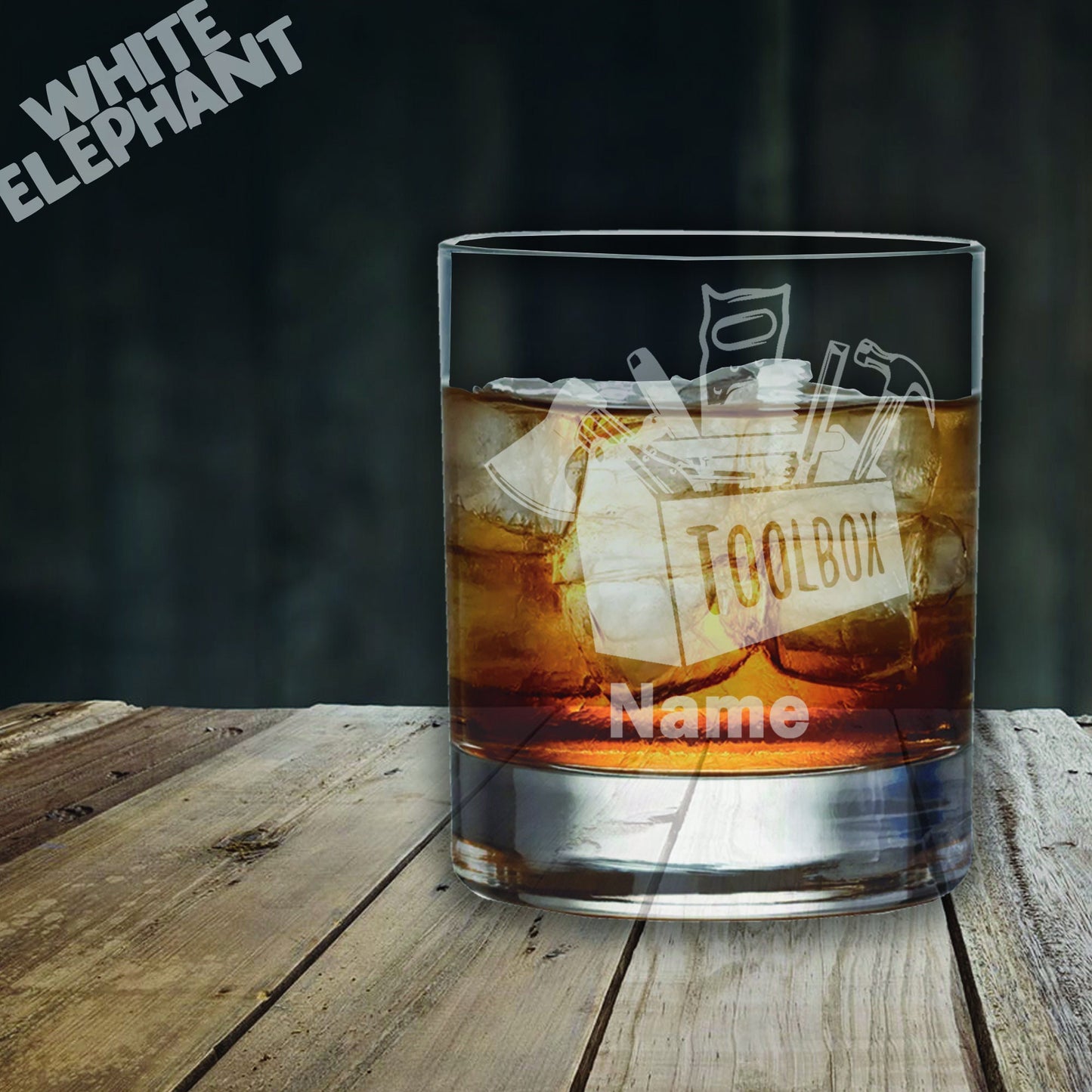 Personalised Toolbox Laser Etched Whiskey / High-Ball / Pint / Tankard Glass
