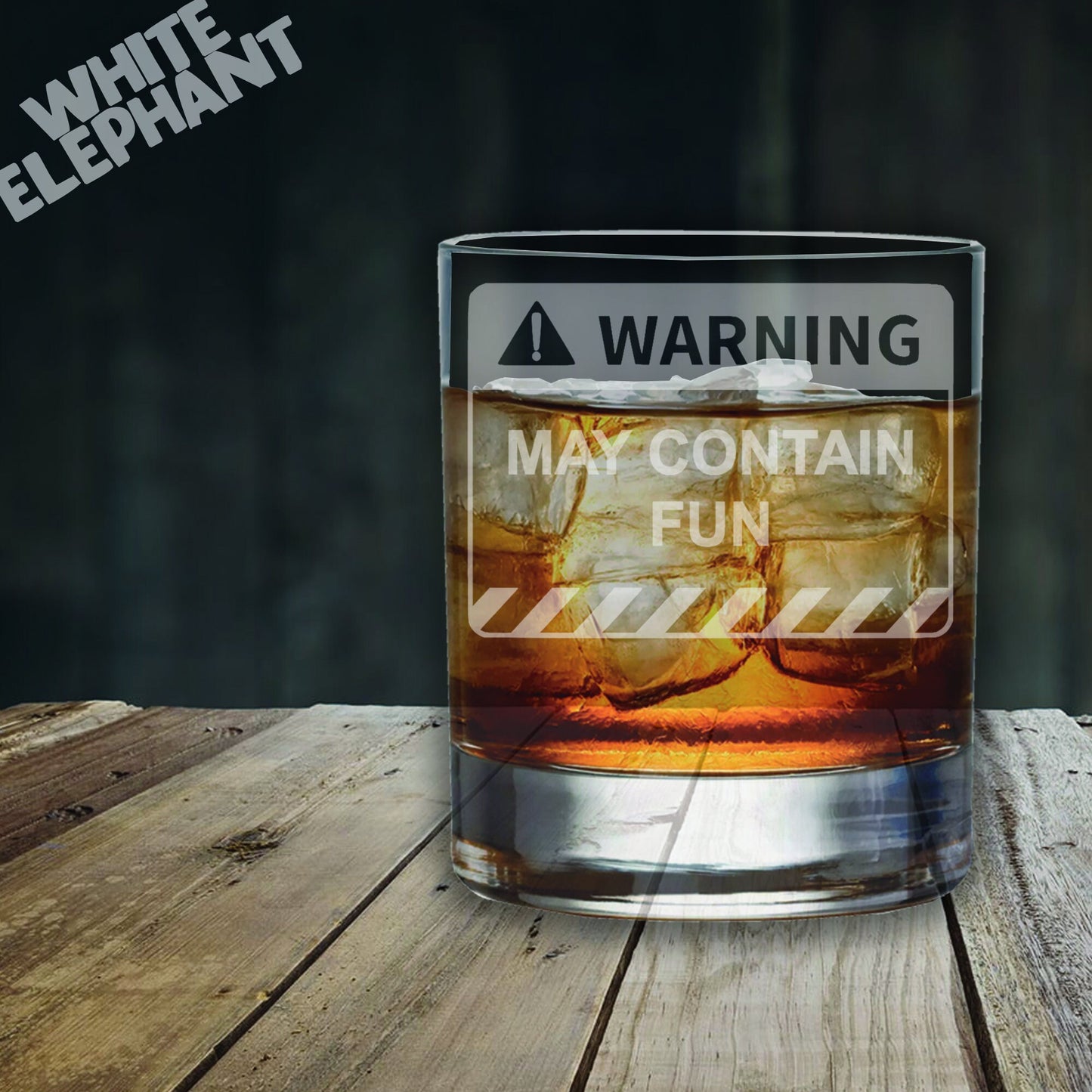Warning May Contain Fun Laser Etched Whiskey / High-Ball / Pint / Tankard Glass