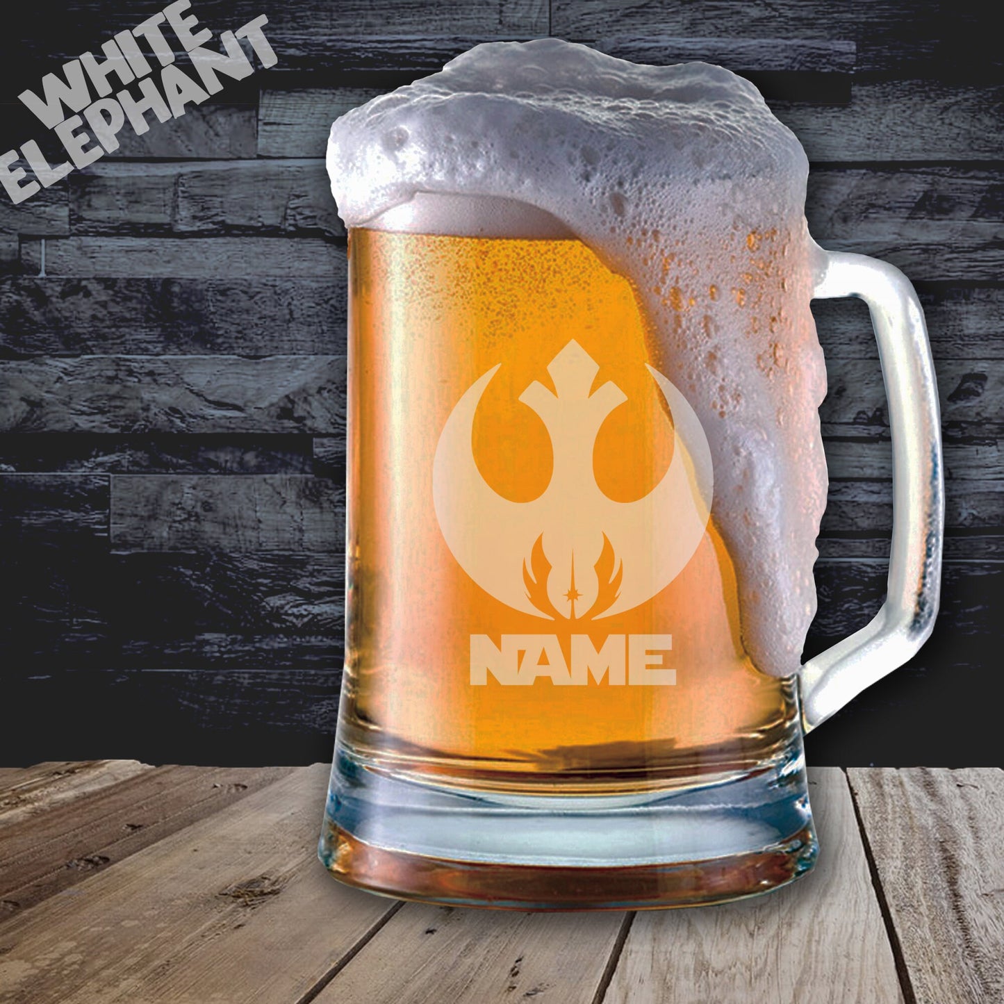 Personalised Star Wars Rebel Alliance Inspired Laser Etched Whiskey / High-Ball / Pint / Tankard Glass