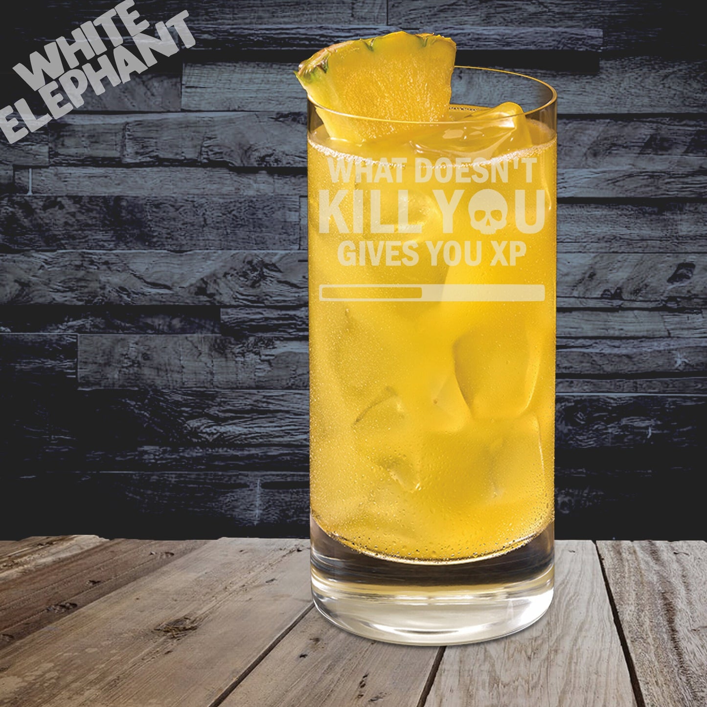 What Doesn't Kill You Gives You XP Glass - Laser Etched Whiskey, Highball, Pint or Tankard