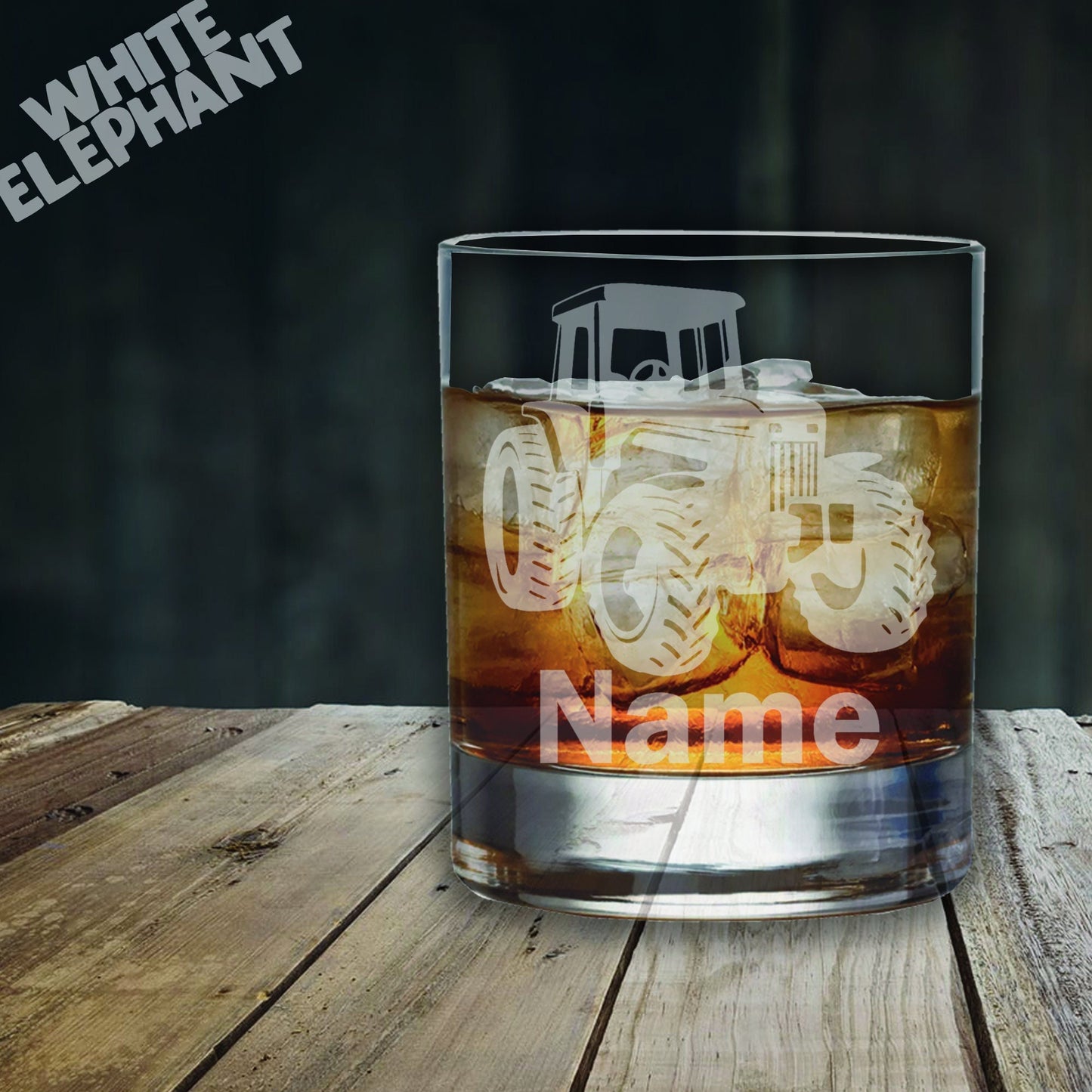 Personalised Tractor Farming Laser Etched Whiskey / High-Ball / Pint / Tankard Glass