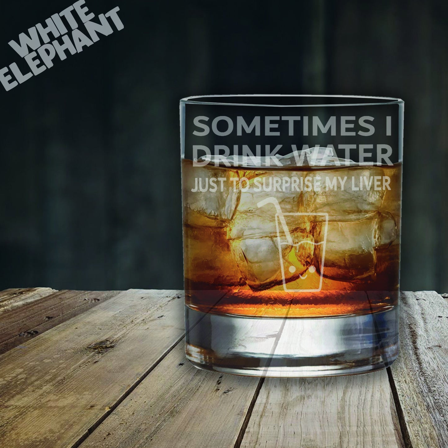 Sometimes I Drink Water Just To Surprise My Liver Laser Etched Whiskey / High-Ball / Pint / Tankard Glass