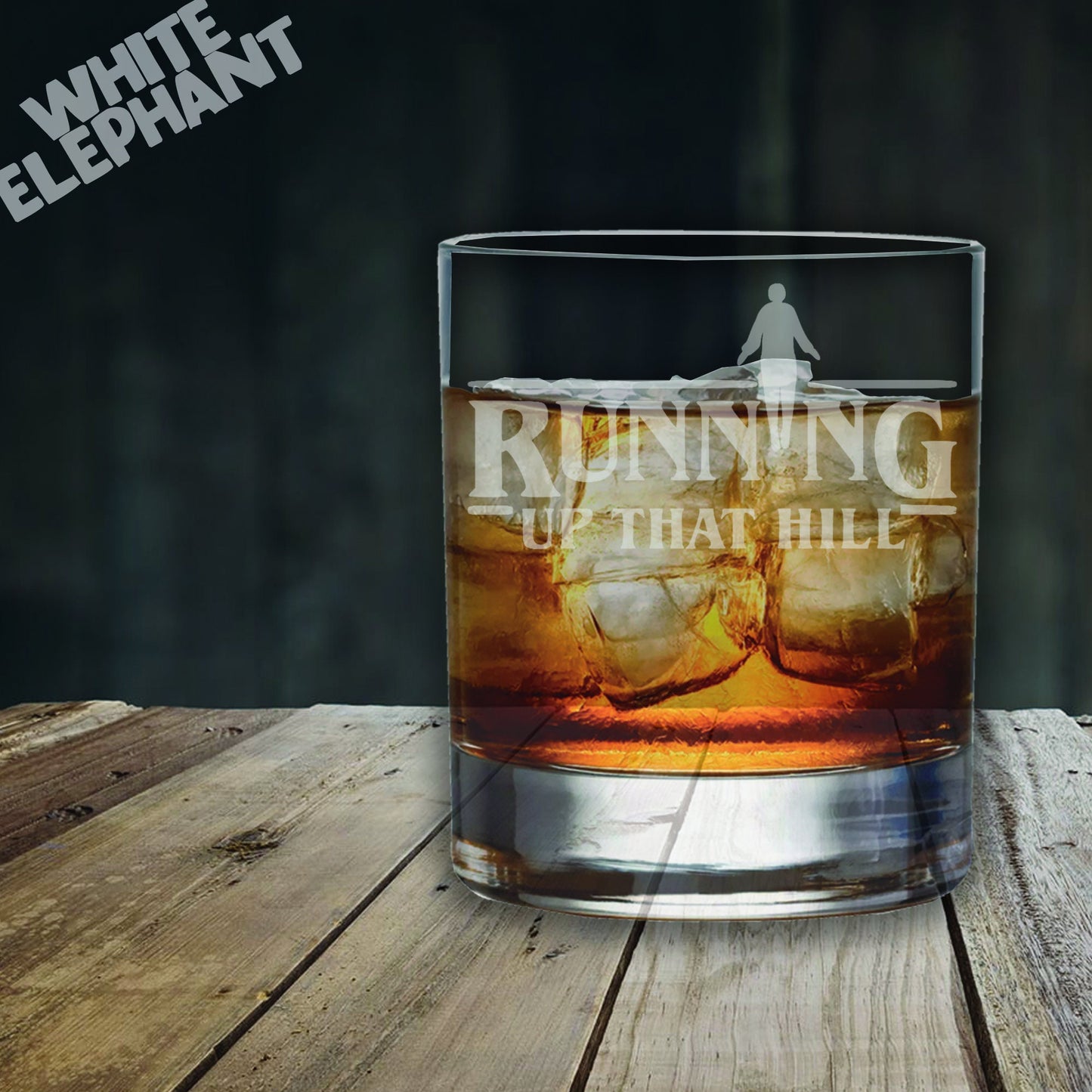 Running up That Hill Inspired Laser Etched Whiskey / High-Ball / Pint / Tankard Glass