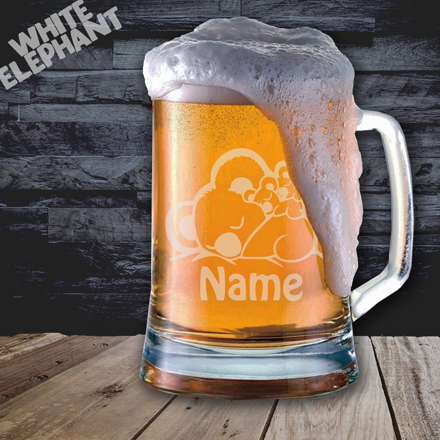Personalised Koala Laser Etched Whiskey / High-Ball / Pint / Tankard Glass